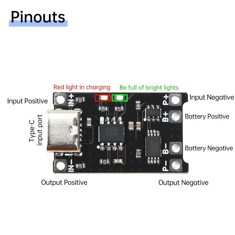 Li Ion Charger Module - 5 adet Tip C DC 4-8V