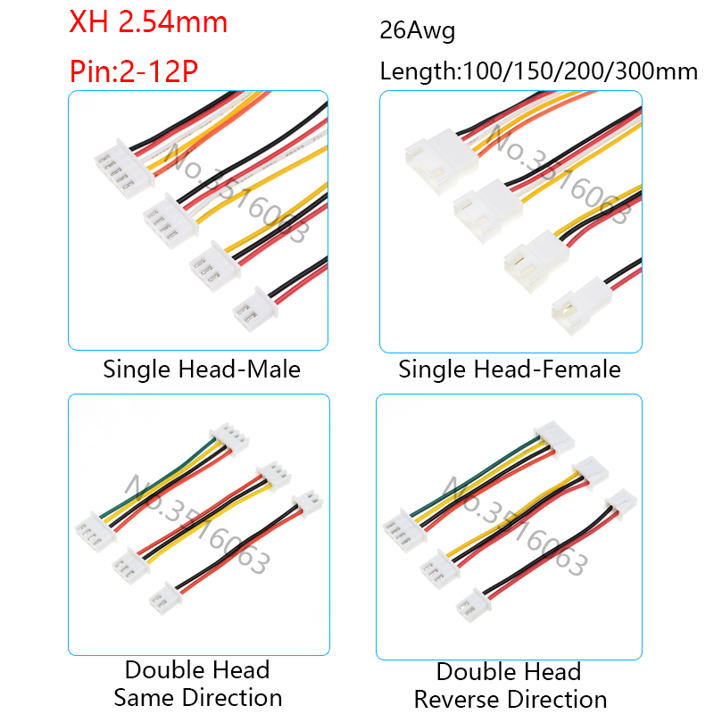 Jumper Wire Kit - 5/10 adet XH-2.54mm Erkek/Dişi fiş konnektörü
