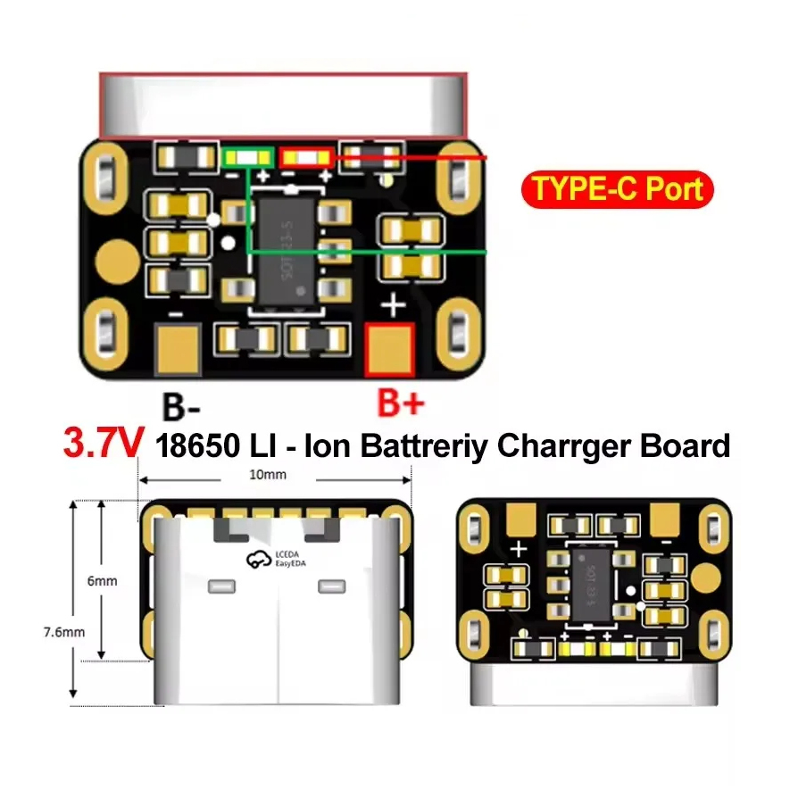 1-50 adet tip-c 18650 lityum p - Li Ion Charger Module incelemesi ve fiyatı